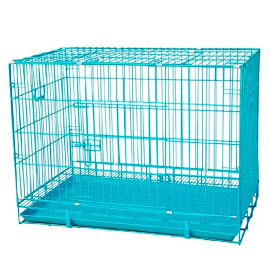 Dog crate with folding and base plastic tray 24 inch