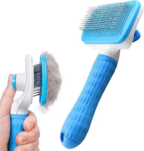 Push bottom hair brush