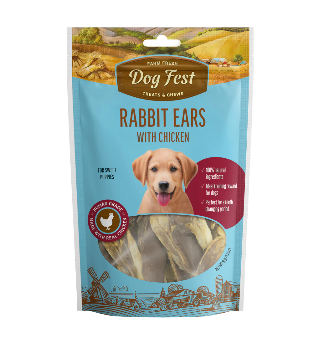 Dog Fest Rabbit Ears With Chicken 90gm