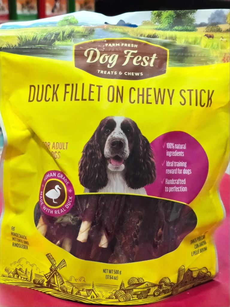 Dog Fest Duck Fillet On Chewy Stick 500gm