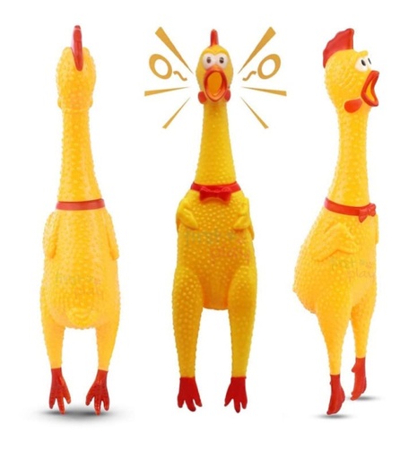 Squawking Chicken Rubber Squeeze Dog Toys