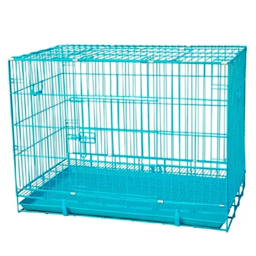 Dog crate with folding and base plastic tray 24 inch
