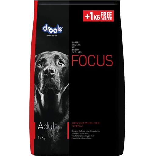 Drools Focus Dog food 12kg  Adult