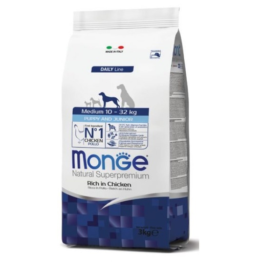 Monge dog food medium puppy & junior 3kg