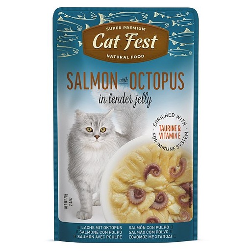 Cat fest salmon with octopus in tender jelly 70 gm