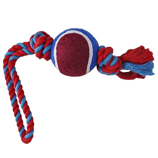 Dog rope toy with ball